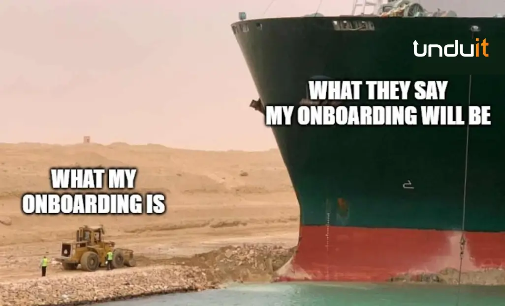 Actual onboarding - vs promised onboarding - meme
