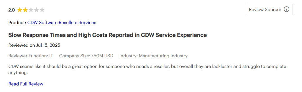 Slow response time Review